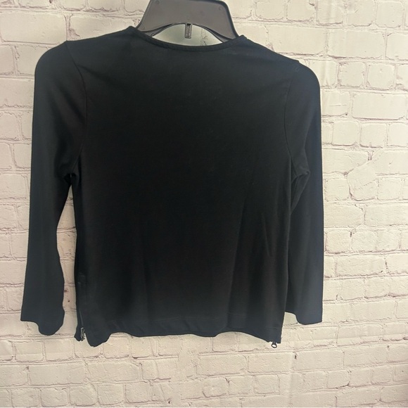 Marine Layer Polly side zipper neutral black cotton modal blouse size XS capsule - Picture 5 of 7